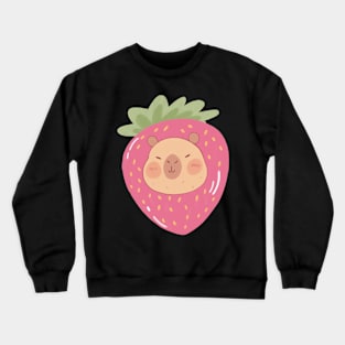 Cute capybara strawberry Crewneck Sweatshirt